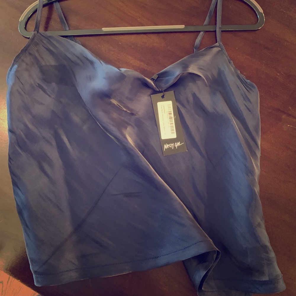 Navy cowl neck going out top